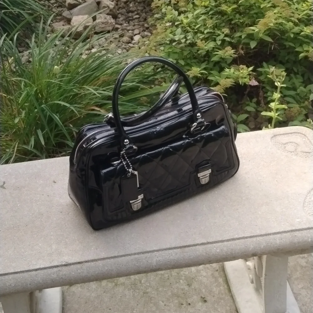 Coach Poppy Liquid Gloss Pushlock Satchel Vintage Quiet Luxury